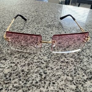 Pink tinted sunglasses